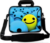 Sleevy 17,3 laptoptas gele smiley