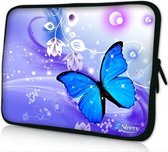 Sleevy 15,6 laptophoes blauwe vlinder - laptop sleeve - laptopcover - Sleevy Collectie 250+ designs