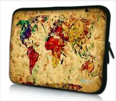 Laptophoes 14 inch wereldkaart - Sleevy - laptop sleeve - laptopcover - Sleevy Collectie 250+ designs