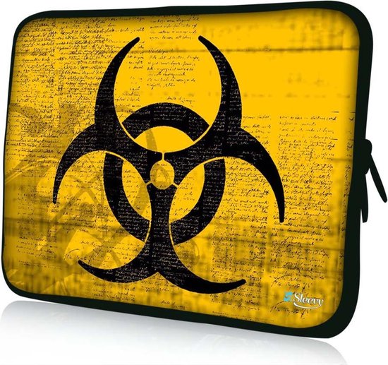 Sleevy 10,1 laptop/tablet hoes gevaarsteken tablet sleeve sleeve