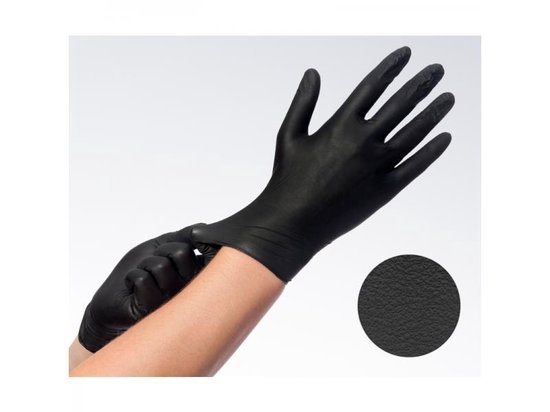 schetsen Boom merknaam Nitril handschoenen poedervrij - zwart, 100 stuks, maat M | bol.com