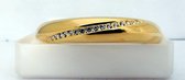 Bangle armband van staal, goldplated met strass