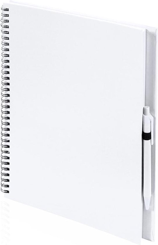 3x Schetsboeken witte harde kaft A4 formaat 80x blanco papier - boeken | bol.com