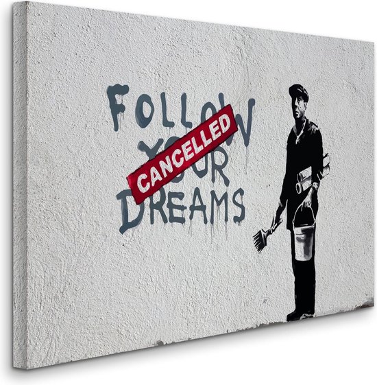 BANKSY Follow Your Dreams Cancelled Canvas Print