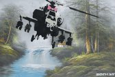 BANKSY Helicopter Pink Bow Tie 2 Canvas Print