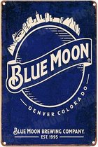 Metalen Bord Bluemoon Blue 20x30cm