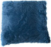 Cosy en Trendy Kussen Blauw 45x45cm - Faux Bont (set van 3) En Yourkitchen E-kookboek - Heerlijke Smulrecepten