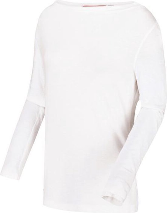 Regatta Frayler Viscose T-Shirt Met Lange Mouwen En Kol Voor Dames Wit