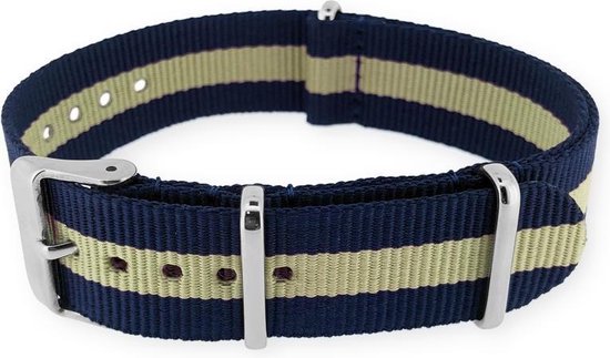 Bracelet de montre OTAN G10 Bracelet en nylon militaire régimentaire Blauw Sable 20 mm