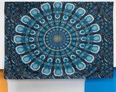 Mandala kleed - tafelkleed - 95 x 75 cm - wandkleed - lichtblauw