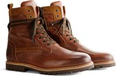 Travelin Nordfold Heren - Leren veterschoenen - Wol gevoerd - Cognac Leer - Maat 42