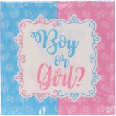 servetten Boy or girl   20 stuks - onthulling geslacht - gender reveal party / servetten jongen meisje - Babyshower