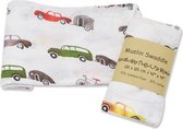 Hydrofiele Luier XL Doek Swaddle 70% Bamboe 30% Katoen Baby Doeken Jongen – Auto 120x120 cm