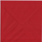Cards & Crafts 100 Luxe vierkante enveloppen - 14x14cm - Rood - 100grams -140x140mm - vierkant puntklep