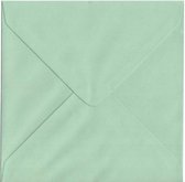 100 Luxe vierkante enveloppen - 14x14cm - Lichtgroen - 100 grams - 140x140mm puntklep