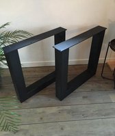 zware U vorm tafelpoten - zwart - metaal onderstel MET verstelpootjes- Koker 100 x 100 - poedercoat - tafelpoot set - landelijk - modern