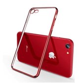 IPhone Hoesje SE 2020 hoesje Hoge kwaliteit Slanke zachte transparante + Rood Kleur Lijnen TPU telefoonhoesjes voor iPhone SE 2020