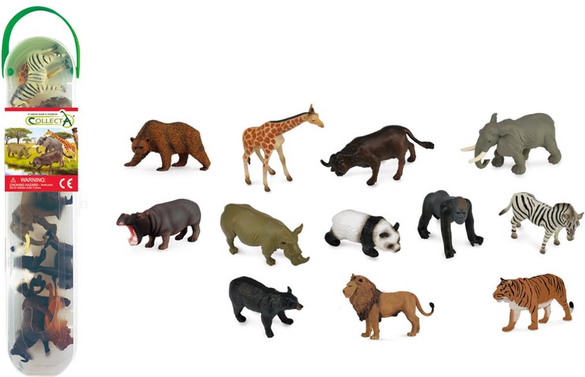 COLLECTA Figurine Mini Set - 12 Wilde Dieren - Wilde Dieren - Handgeschilderd - Miniatuur — cadeau in Spellen & Speelgoed - foto 5