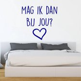 Muurtekst Mag Ik Dan Bij Jou - Donkerblauw - 120 x 120 cm - woonkamer alle