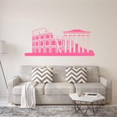 Muursticker Italië Rome -  Roze -  80 x 32 cm  -  alle muurstickers  slaapkamer  woonkamer  steden - Muursticker4Sale