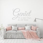 Muursticker Geniet Van De Kleine Dingen In Het Leven - Lichtgrijs - 80 x 50 cm - alle muurstickers slaapkamer woonkamer