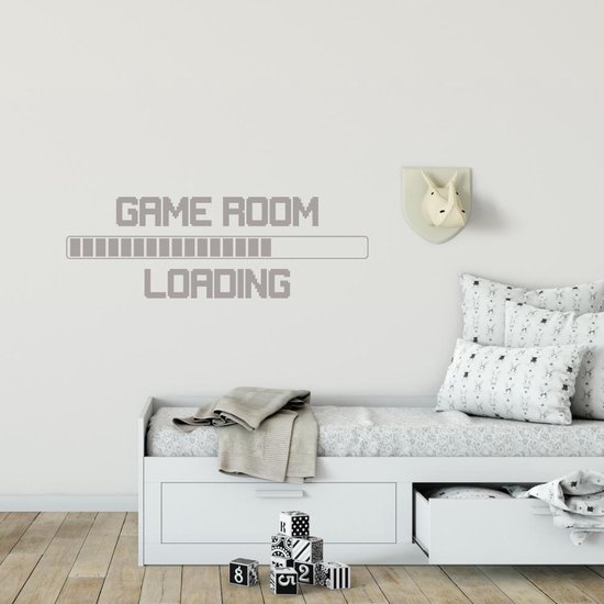 Muursticker Game Room Loading - Zilver - 160 x 53 cm - baby en kinderkamer - game muurstickers alle muurstickers baby en kinderkamer