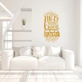 Muursticker Life Is A Journey Enjoy The Ride Met Busje -  Goud -  80 x 40 cm  -  slaapkamer  woonkamer  alle - Muursticker4Sale