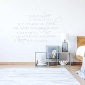 Muursticker Love Soul Fire Peace - Lichtgrijs - 80 x 50 cm - slaapkamer woonkamer engelse teksten