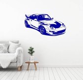 Muursticker Sportwagen 2 -  Donkerblauw -  160 x 86 cm  -  slaapkamer  woonkamer  baby en kinderkamer  alle - Muursticker4Sale