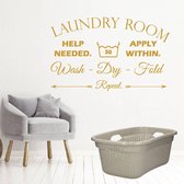 Muursticker Laundry Room -  Goud -  120 x 72 cm  -  engelse teksten  wasruimte  alle - Muursticker4Sale