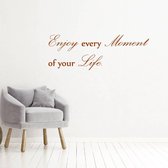 Muursticker Enjoy Every Moment Of Your Life -  Bruin -  120 x 42 cm  -  woonkamer  engelse teksten  alle - Muursticker4Sale