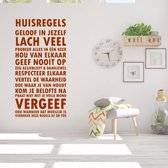 Muursticker Huisregels -  Bruin -  80 x 153 cm  -  nederlandse teksten  woonkamer  alle - Muursticker4Sale