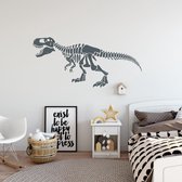 Muursticker Dinosaurus Skelet -  Donkergrijs -  160 x 74 cm  -  alle muurstickers  baby en kinderkamer  dieren - Muursticker4Sale