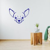 Muursticker Chihuahua -  Donkerblauw -  140 x 103 cm  -  slaapkamer  woonkamer  baby en kinderkamer raam en deur stickers - honden    dieren - Muursticker4Sale