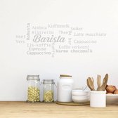 Muursticker Barista Wolk - Lichtgrijs - 120 x 45 cm - nederlandse teksten keuken