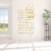 Muursticker In Dit Huis Hebben We Plezier.. -  Goud -  108 x 60 cm  -  woonkamer  nederlandse teksten  alle - Muursticker4Sale