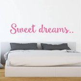 Muursticker Sweet Dreams - Roze - 80 x 14 cm - woonkamer engelse teksten