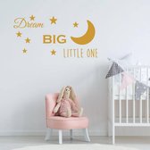 Muursticker Dream Big Little One -  Goud -  160 x 80 cm  -  baby en kinderkamer  alle - Muursticker4Sale