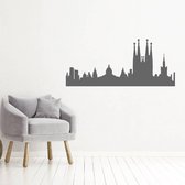 Muursticker Barcelona - Donkergrijs - 120 x 52 cm - woonkamer steden