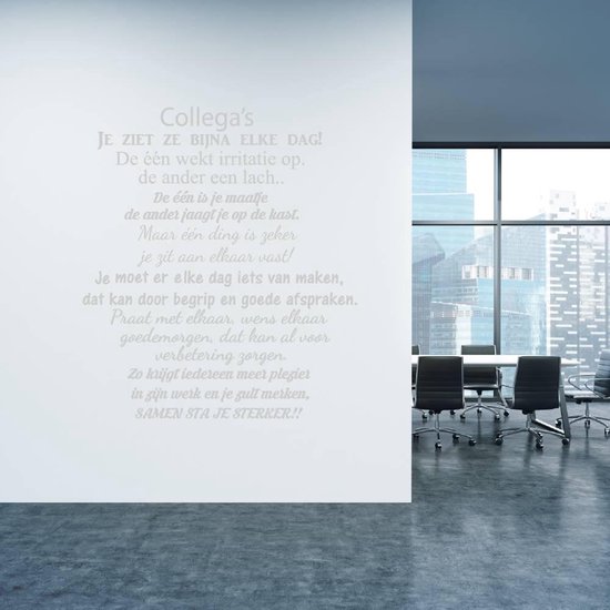 Sticker Muursticker Collègues - Argent - 91 x 80 cm - Entreprises - Muursticker4Sale