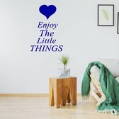 Muursticker Enjoy The Little Things -  Donkerblauw -  100 x 140 cm  -  woonkamer  slaapkamer  engelse teksten  alle - Muursticker4Sale