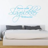 Muursticker Slaaplekker Droom Zacht Welterusten - Lichtblauw - 160 x 83 cm - slaapkamer alle