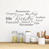 Muursticker Kruiden - Donkergrijs - 120 x 46 cm - keuken nederlandse teksten