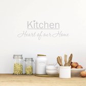 Muursticker Kitchen Heart Of Our Home -  Zilver -  120 x 45 cm  -  keuken  engelse teksten  alle - Muursticker4Sale