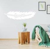 Muursticker Tribal Love - Wit - 80 x 21 cm - woonkamer slaapkamer engelse teksten