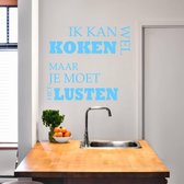 Muursticker Ik Kan Wel Koken -  Lichtblauw -  100 x 90 cm  -  keuken  nederlandse teksten  alle - Muursticker4Sale