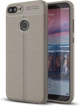 Voor Huawei Honor 10 Lite Litchi Texture Soft TPU beschermhoes (grijs)