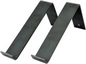 GoudmetHout Industriële Plankdragers L-vorm 20 cm - Staal - Mat Blank - 4 cm x 20 cm x 15 cm