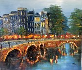 City scene Amsterdam by night 30x40CM/12x16INCH