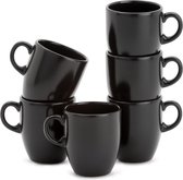 Lite-Body Hermes Koffie beker - 20cl - set van 6 stuks - Zwart mat